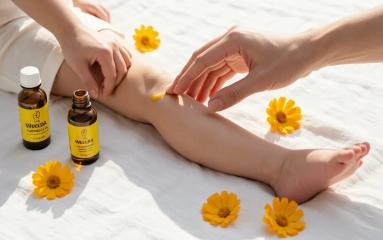 El ritual del masaje: Cómo el Aceite de Caléndula Weleda cuida la piel de tu bebé