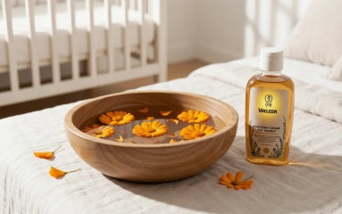 El ritual perfecto para la piel del recién nacido: Baño de Crema Weleda con Caléndula